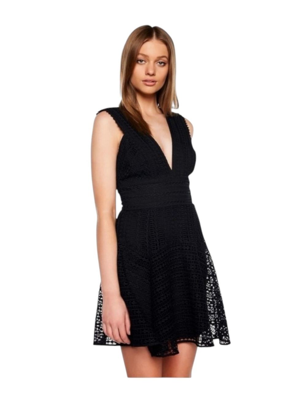 new Bardot ♥︎ Fit & Flare Lace Mini Cocktail Dress ♥︎ Black Tie Red Carpet ♥︎ M - Picture 14 of 16